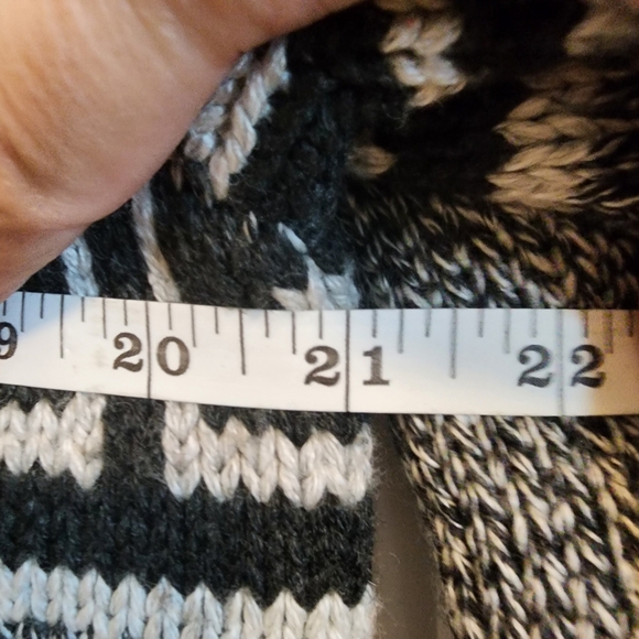 WIND RIVER Sweater/man wool blend knit Shirt/full zip/geometric pattern Top - Picture 6 of 7